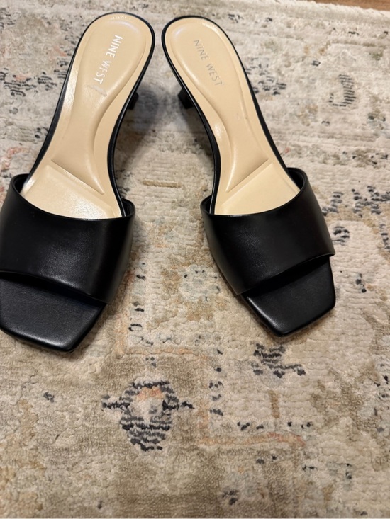Nine West Shoes - Nine West Black Slide Mules with Low Block Heel